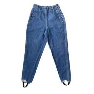 Vintage 90s Liz Wear Stirrup Jeans High Rise Tapered Leg Medium Wash 28 x 30